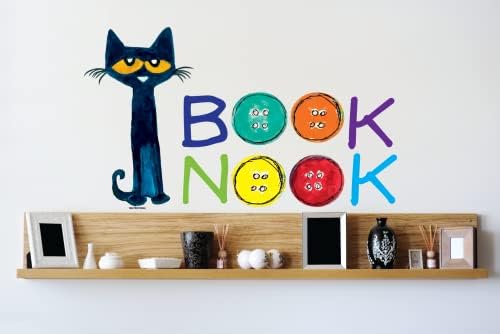 Стикер на Книжен ъгъл на Кота Пит - Кът за четене, Стикер на стената | Отлични Винил за Библиотека, детска градина, в класа на детска