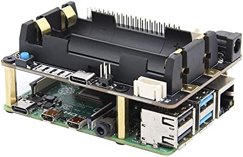 UPS Geekworm Raspberry Pi, X728 V1.3 (Макс 5.1 В 8A) 18650 ПРОЗОРЦИ и такса за управление на захранването + X708-A1 8-Елементен притежателя