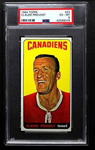 1964 Топпс 23 Клод Провост Монреал Канадиенс (хокейна карта) PSA PSA 6.00 Канадиенс