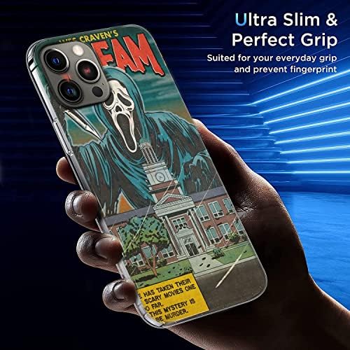 Sistger е Съвместим с калъф за iPhone 13 Scream Horror Movie Светия Хелоуин Face Гъвкава Гума TPU Мека Кожа Силиконов Защитен Калъф За