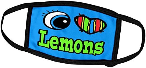 3dRose Bright Eye Сърце I Love Lemons - Обложки за лице (fc_106246_3)
