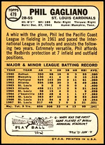 1968 Topps # 479 Фил Галиано Сейнт Луис Кардиналс (Бейзболна картичка) NM / MT + Кардиналс
