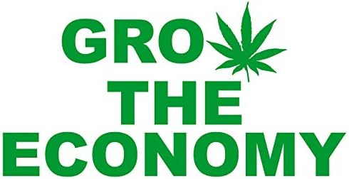 Диамантена графика Grow The Economy (7-1 / 4 x 3-3 / 4) Зелен стикер за щанцоване за автомобили Windows, камиони, лаптопи, и т.н.