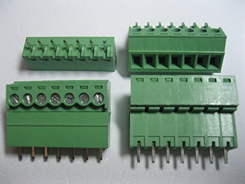 40 бр Пряк между пръстите конектор 7pin/Way със Стъпка 3,81 мм с Винт Клеммной nuts Зелен Цвят, Plug Вид, със щифт