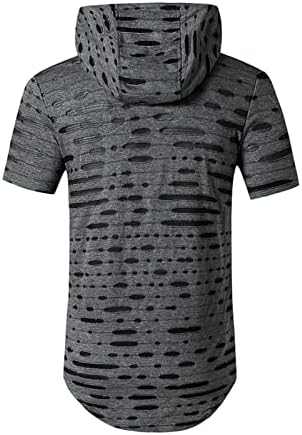 Летни Мъжки Ежедневни Ризи за Мъже Пролет-Лято всеки ден Реколта Тениски Soild Color с Дупки за Мъже