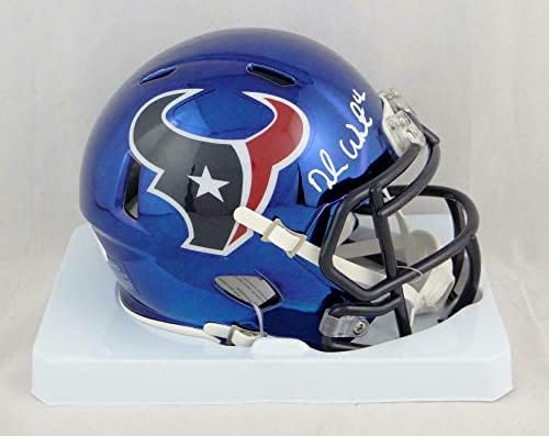 Хром мини-каска Houston Texans с автограф Дешона Уотсън - JSA Auth * Бял - Мини-Каски NFL с автограф