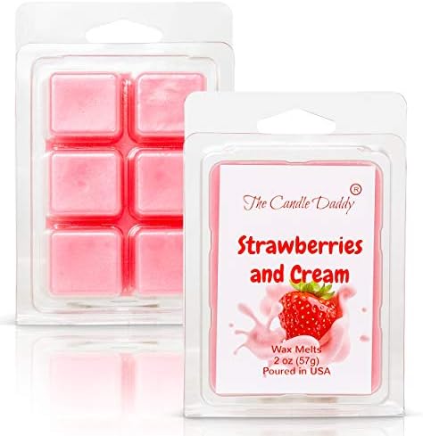 The Candle Татко - Ягоди със сметана - Разтопена сладки ягоди с аромат на сметана - Кубчета от восък с изключителен аромат - 1 опаковка