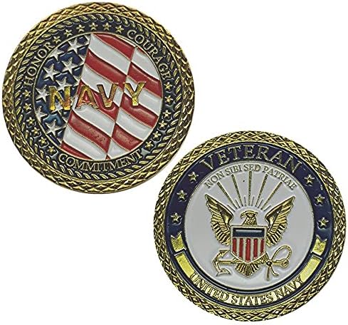 Сувенирни Монети На Военно-Морския Флот На Съединените Щати Чест Кураж, Отдаденост Позлатена Монета За Повикване Ветеран Са Подбрани