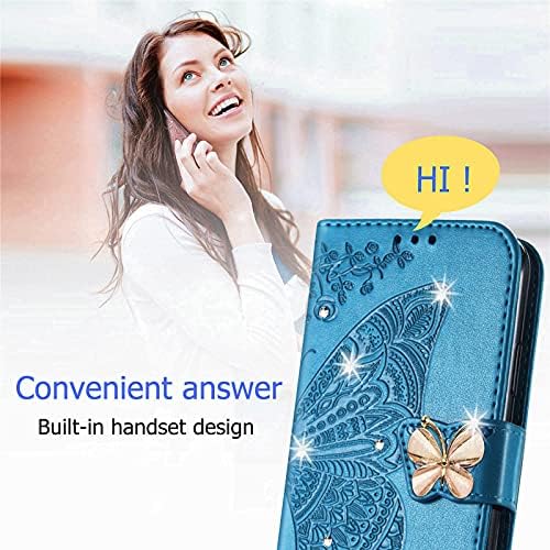 Чанта-портфейл Dinglijia за Samsung Galaxy A14 5G, калъф от изкуствена кожа с шарени пеперуди, магнитна закопчалка и държач за брой карти