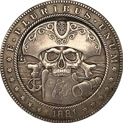 Колекция от Пиратски Сувенирни монети от 1881 г., 3D Метална Възпоменателна Монета Морган, Копие Блуждающей Монети, Декорация на Дома, Подарък За Нова Година