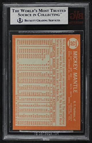 1964 Topps 50 Мики Мэнтл Ню Йорк Янкис (Бейзболна картичка) BSG BVG 5.00 Янкис