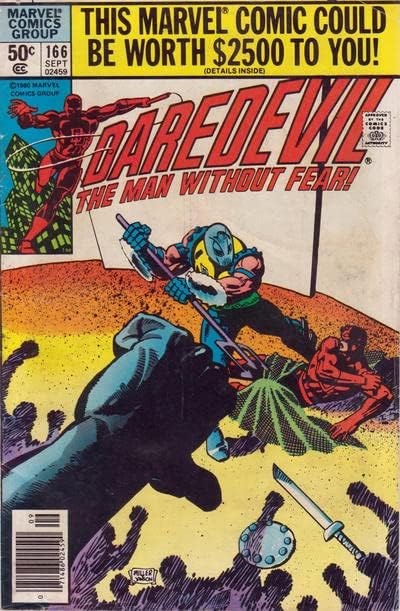 Daredevil #166 (павилион за вестници) VF; Комиксите на Marvel | Франк Милър Гладиатор