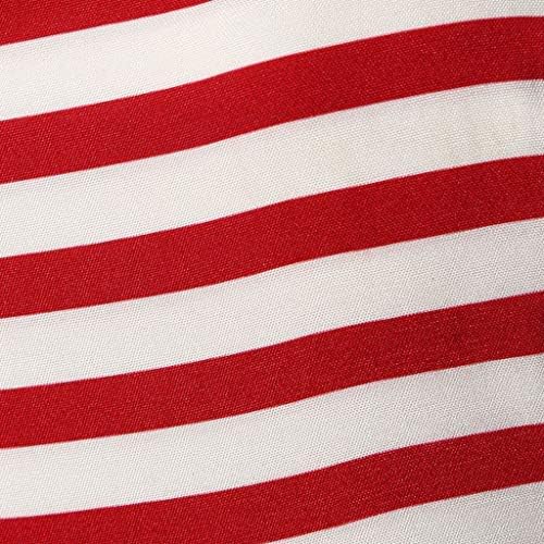 Женствена Рокля-Люлка, С Принтом на Американското знаме, С Отворен гръб, Трапециевидные Нагънат Струящиеся Ежедневни Рокли Ден На Независимостта