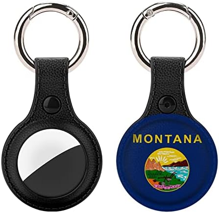 Калъф с Флага на щата Монтана и Калифорния, за да Airtag с Брелком за Ключове, Държач за Аксесоари за Въздушно етикети
