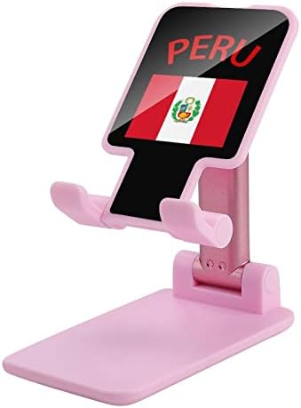 Поставка за Мобилен Телефон с Флага Перу Сгъваем Държач Таблет Регулируема Поставка Аксесоари за Работния Плот