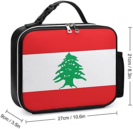 Знаме На Ливан Множество Чанта-Тоут За Обяд Изолиран Контейнер-Обяд-Бокс За Офис Работа, Пикник И Пътуване С Дръжка