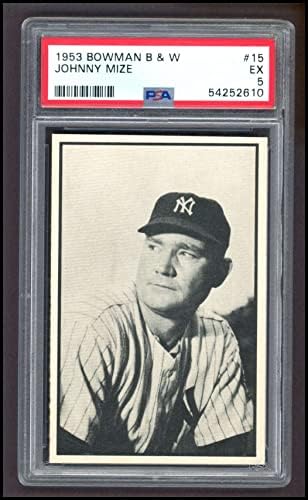 1953 Боуман 15 Джони Миз Ню Йорк Янкис (Бейзболна картичка) PSA PSA 5,00 Янкис